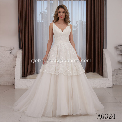 Wedding Dresses For Women Ball Gowns Latest Fashion New Champagne Luxury Long Tail Princess wedding dresses for bride latest Supplier